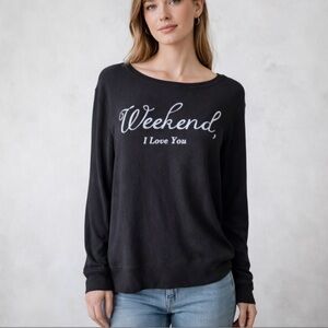 Weekend I Love You WILDFOX Jumper Sweatshirt Size Medium